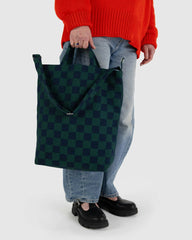 Baggu Duck Zip Bag - Navy Green Check