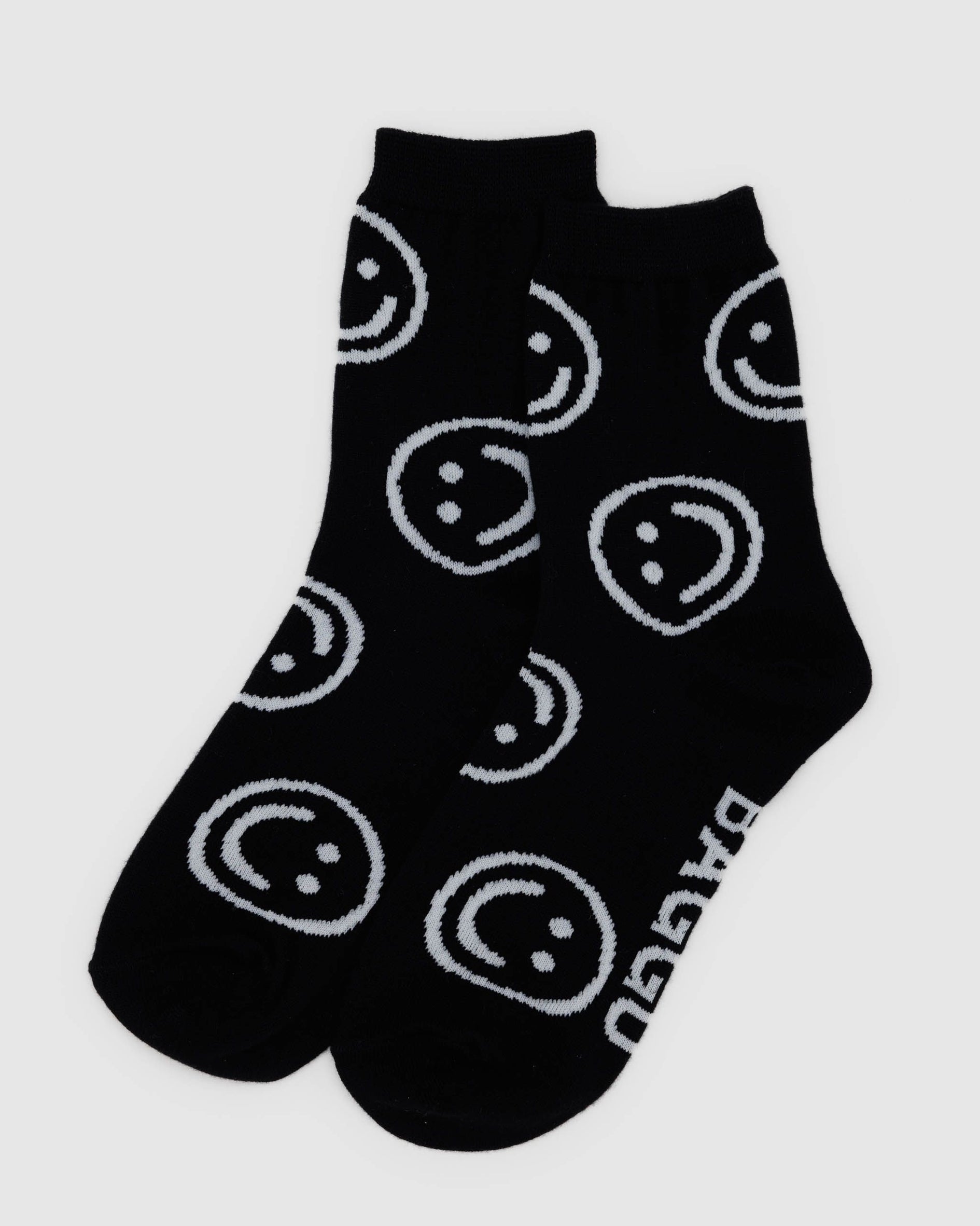 Baggu crew sock - Black Happy