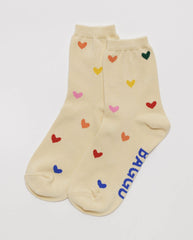 Baggu Crew Sock - Hearts