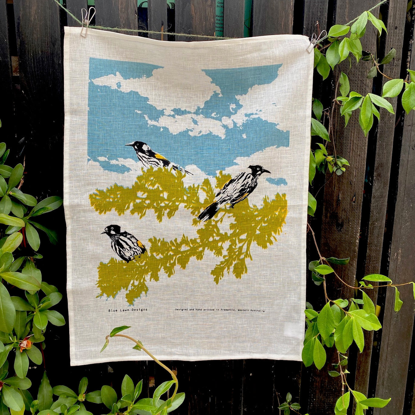 Blue Lawn Designs Tea Towel - Three Honeyeaters